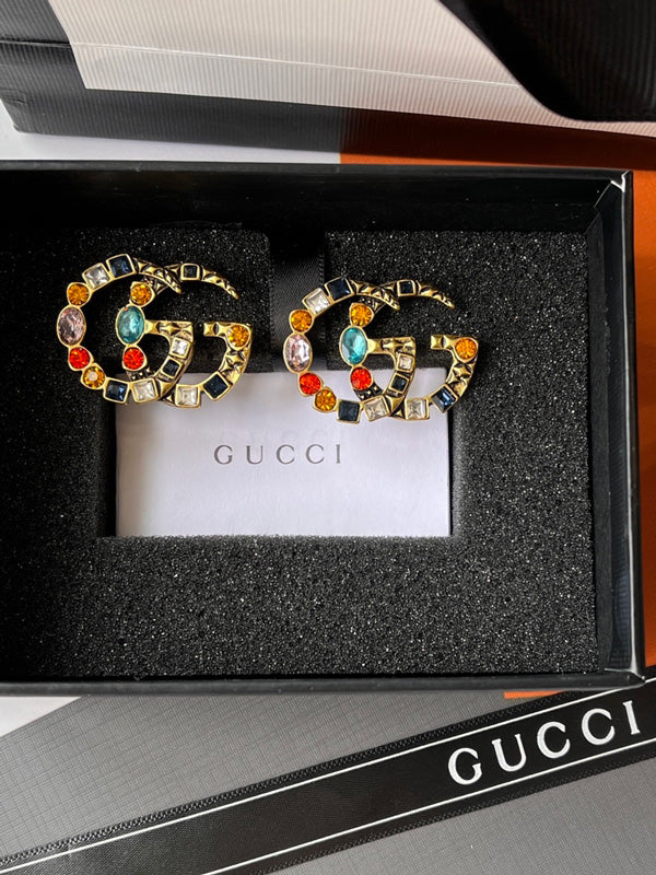 حلق قوتشي لوقو انتيك ملون حلق gucci