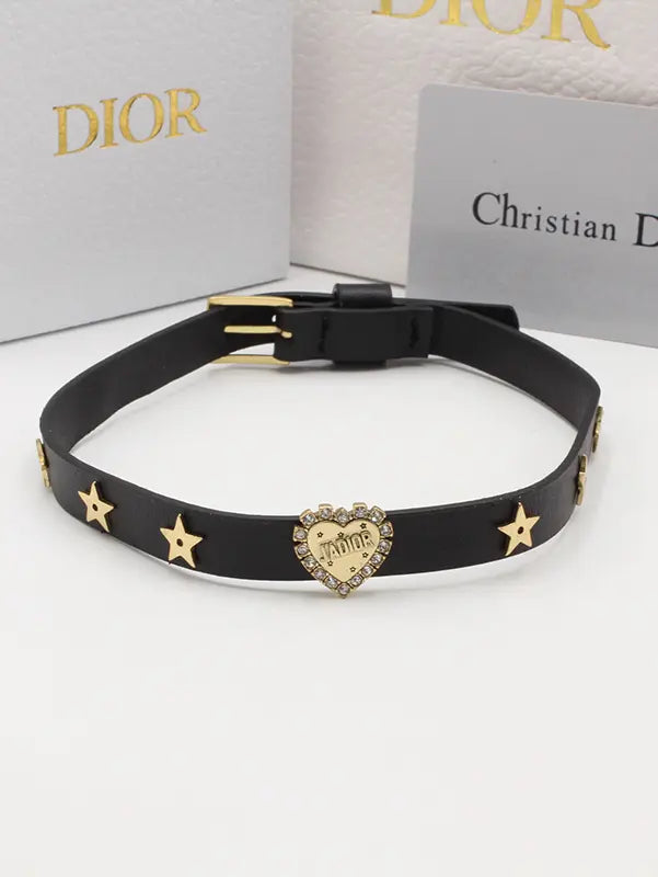 اساور جادور ديور جلد عنابي اسواره dior أسود