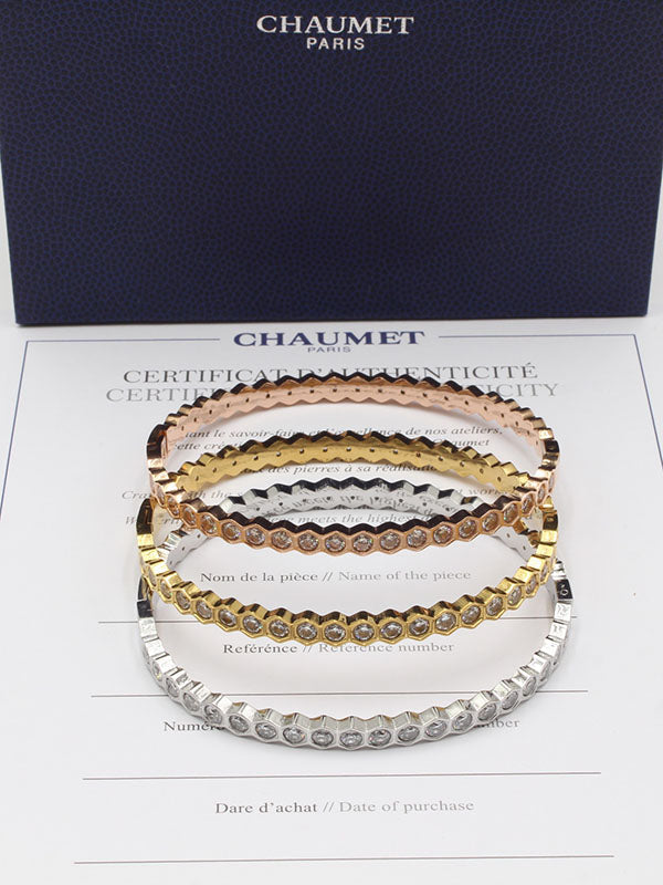 اساور شومية 3 قطع ملونه زركون اسواره chaumet