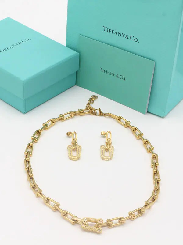 طقم تيفاني الجديد زركون 2 قطع اطقم tiffany