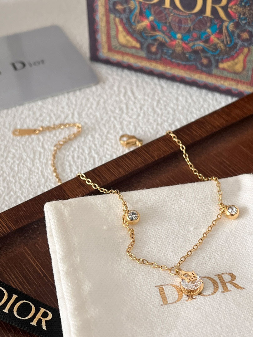 خلخال ديور ذهبي زركون خلاخل dior ذهبي