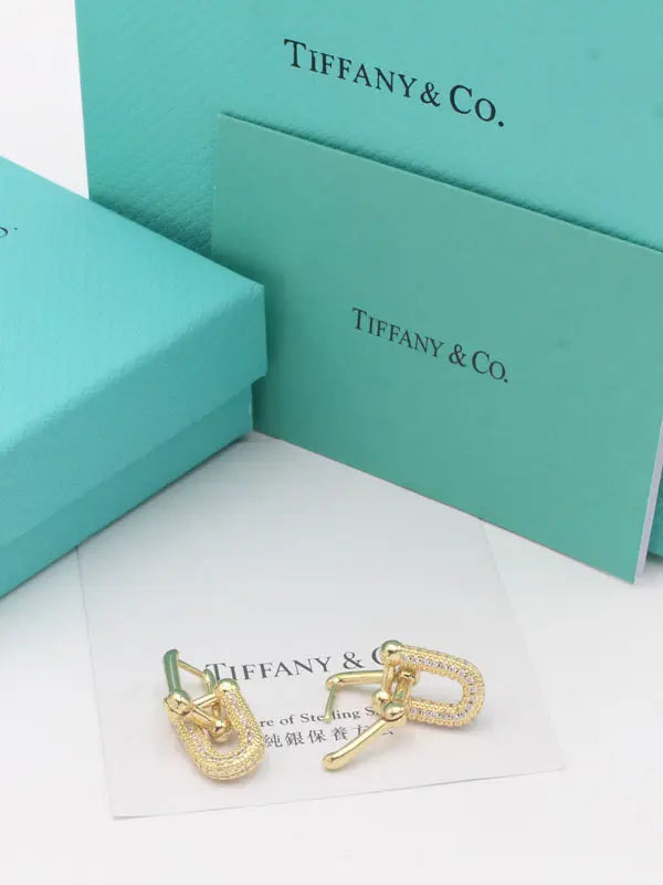 حلق تيفاني زركون قولد وسط حلق tiffany