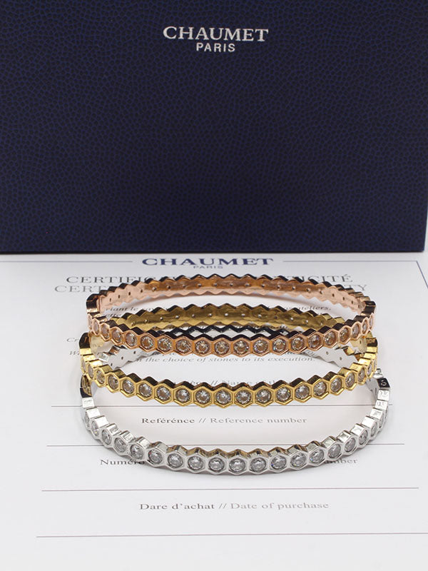 اساور شومية 3 قطع ملونه زركون اسواره chaumet