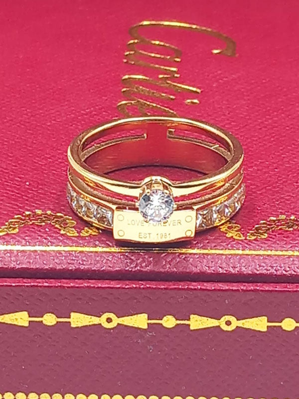 خاتم كارتير سوليتر دبل رينقز خواتم CARTIER