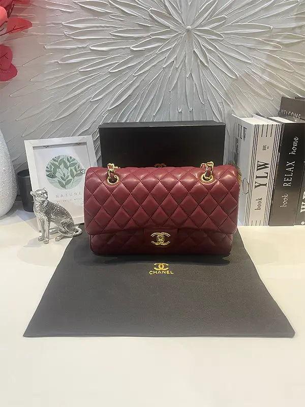 شنطة شانيل ماستر ميد سايز شنط وحقائب chanel bags عنابي