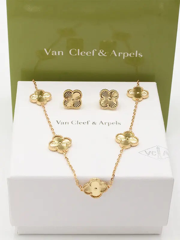طقم فان كليف شيل 2 قطع اطقم van cleef ذهبي