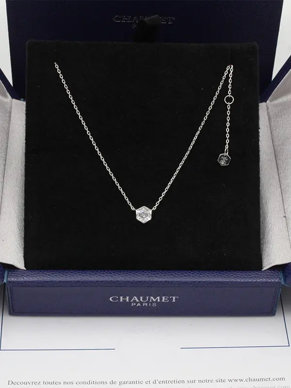 سلسال شومية زركون ناعم لوقو ماستر سلسال chaumet فضي