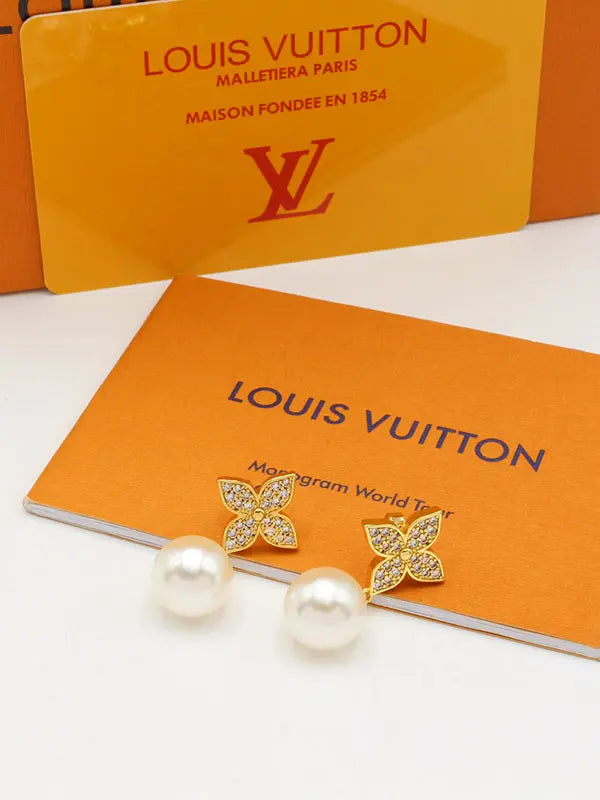 حلق لويس فيتون لولو وزركون لوقو حلق louis vuitton