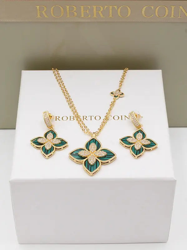 طقم روبرتو كوين 22690 اطقم roberto coin اخضر ذهبي