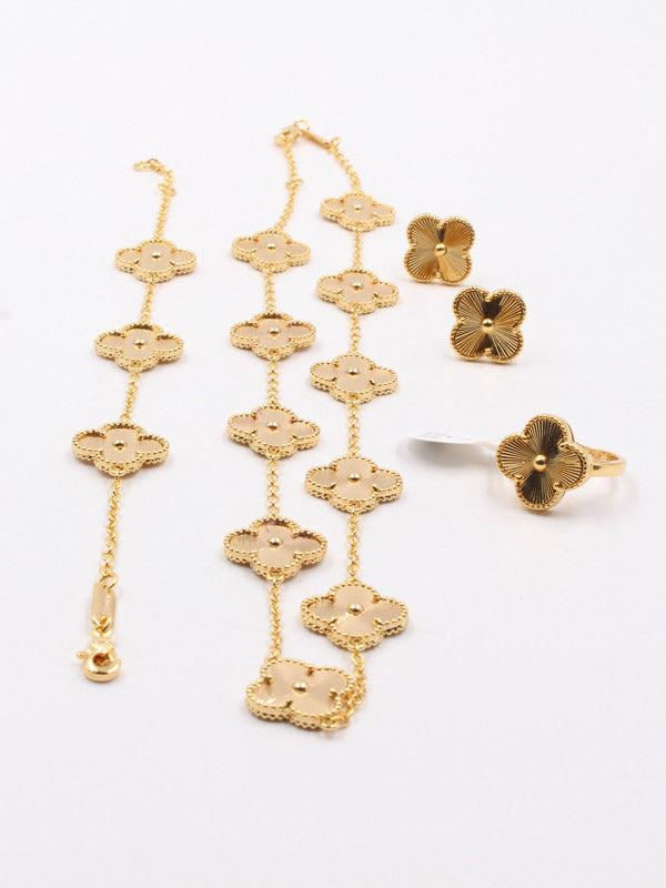 طقم فان كليف 10 وردات 4 قطع اطقم van cleef ذهبي 6