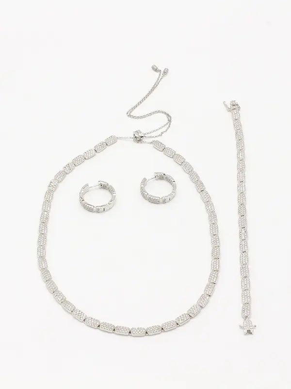 طقم اي بي ام زركون لوقو فضي اطقم APM