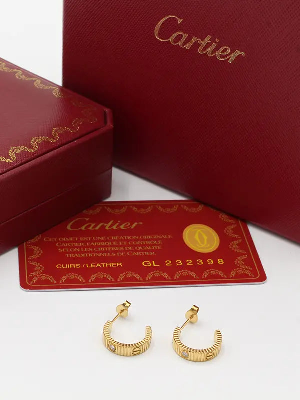 حلق كاتير زركون الهبه لوقو حلق CARTIER ذهبي