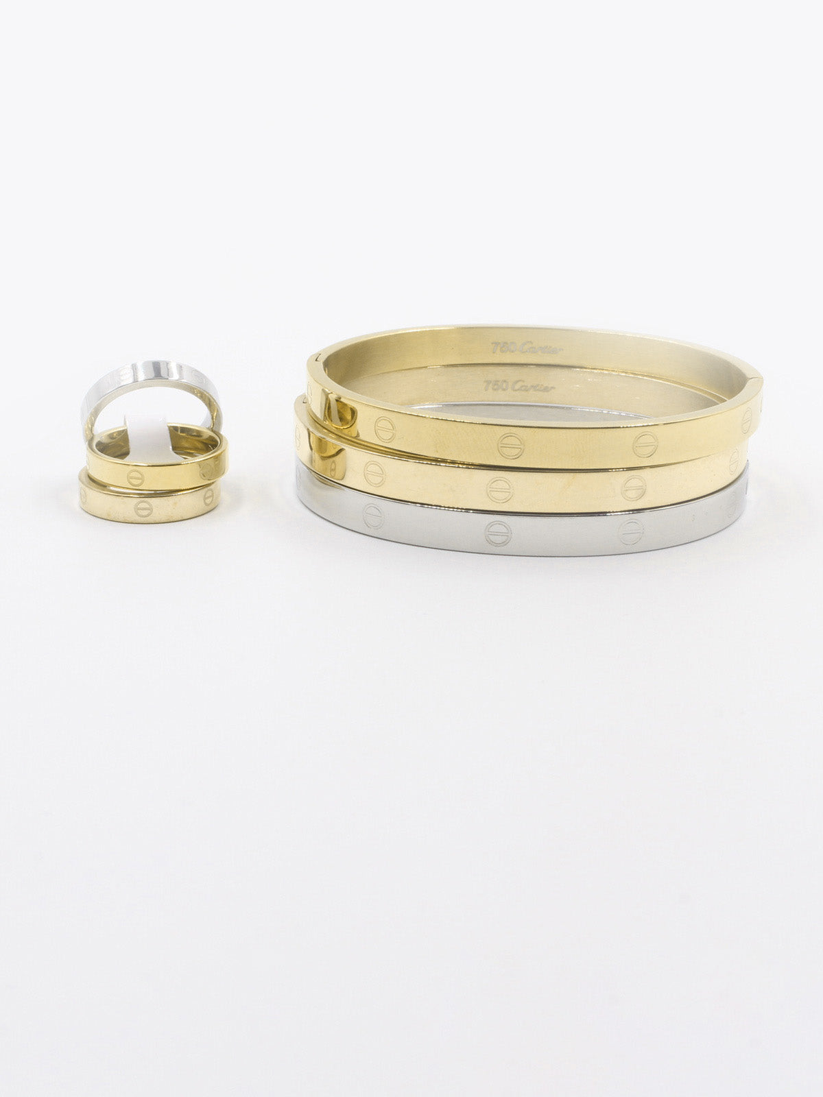 اساور كارتير نسائية مع خواتم 4 اسواره CARTIER 6 B5.5