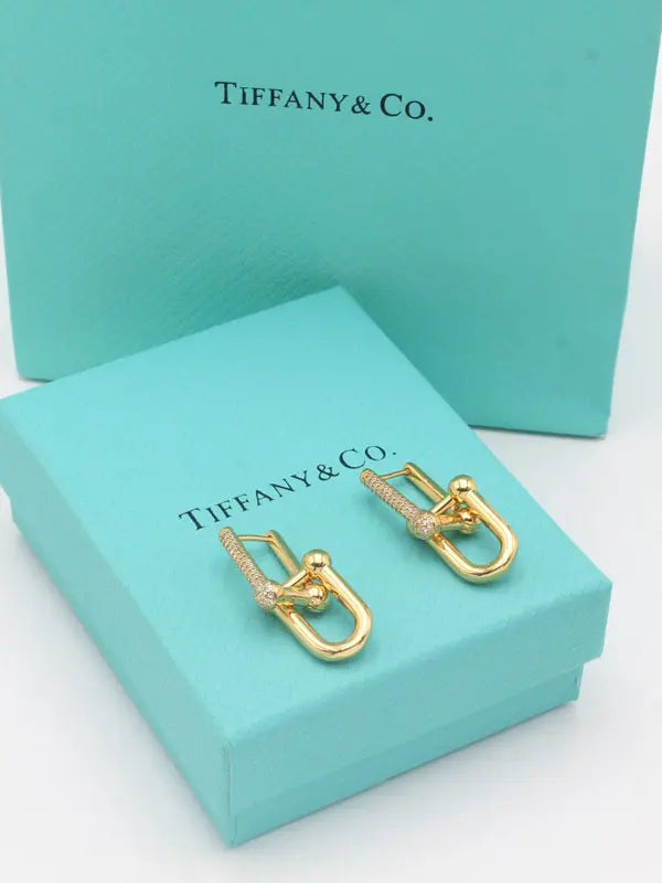 حلق تيفاني زركون قولد كبير حلق tiffany