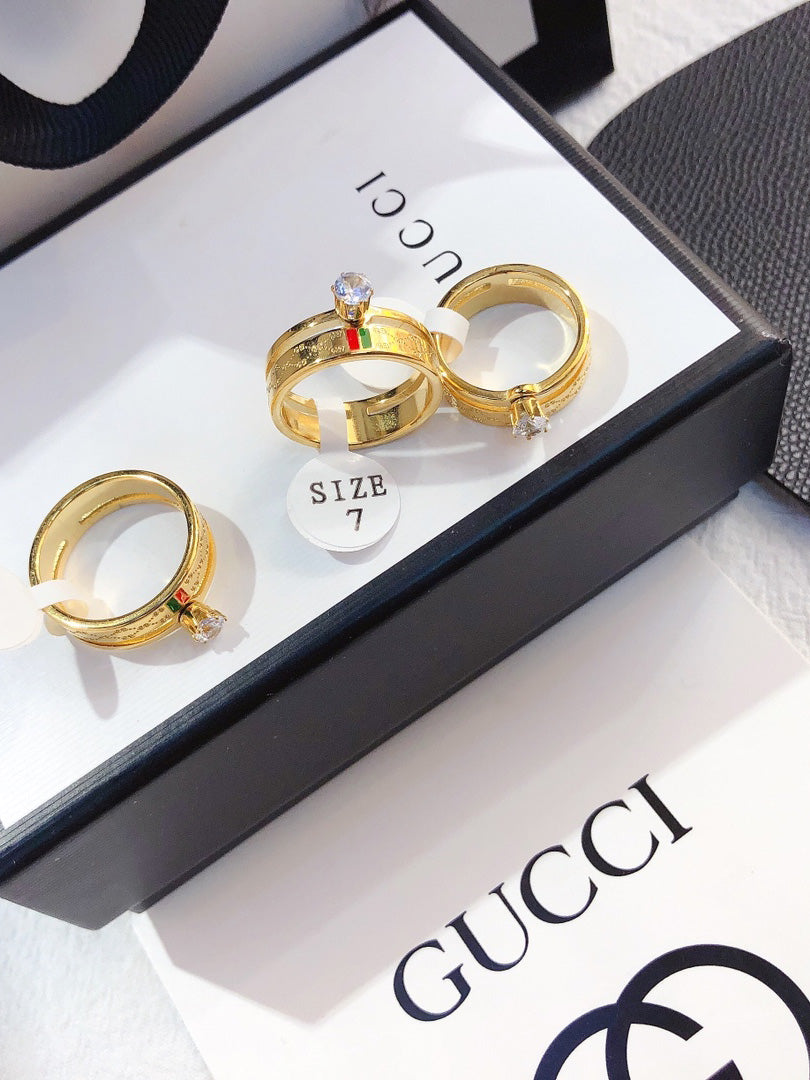 خاتم قوتشي سوليتير خواتم gucci ذهبي 6