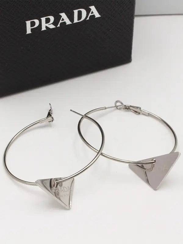 حلق برادا كبير سلفر لوقو حلق brada