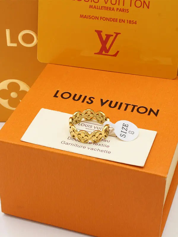 خاتم لويس فيتون براون لوقو قولد خواتم louis vuitton