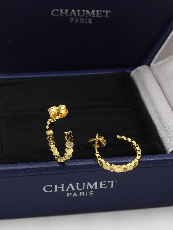 حلق شومية مدور صغير زركون ماستر حلق chaumet