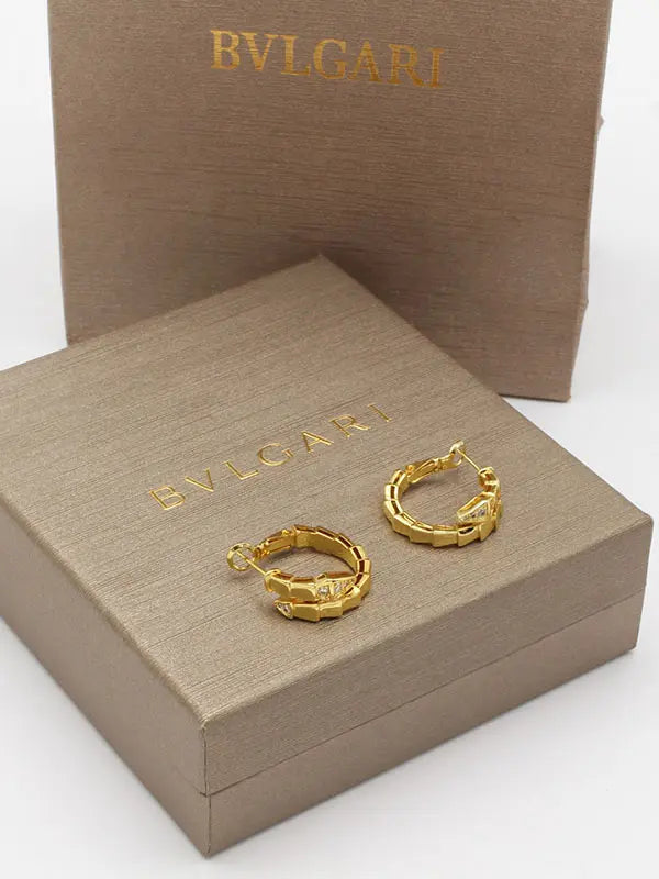 حلق بولغاري الجديد سنيك هاف ستون حلق bvlgari