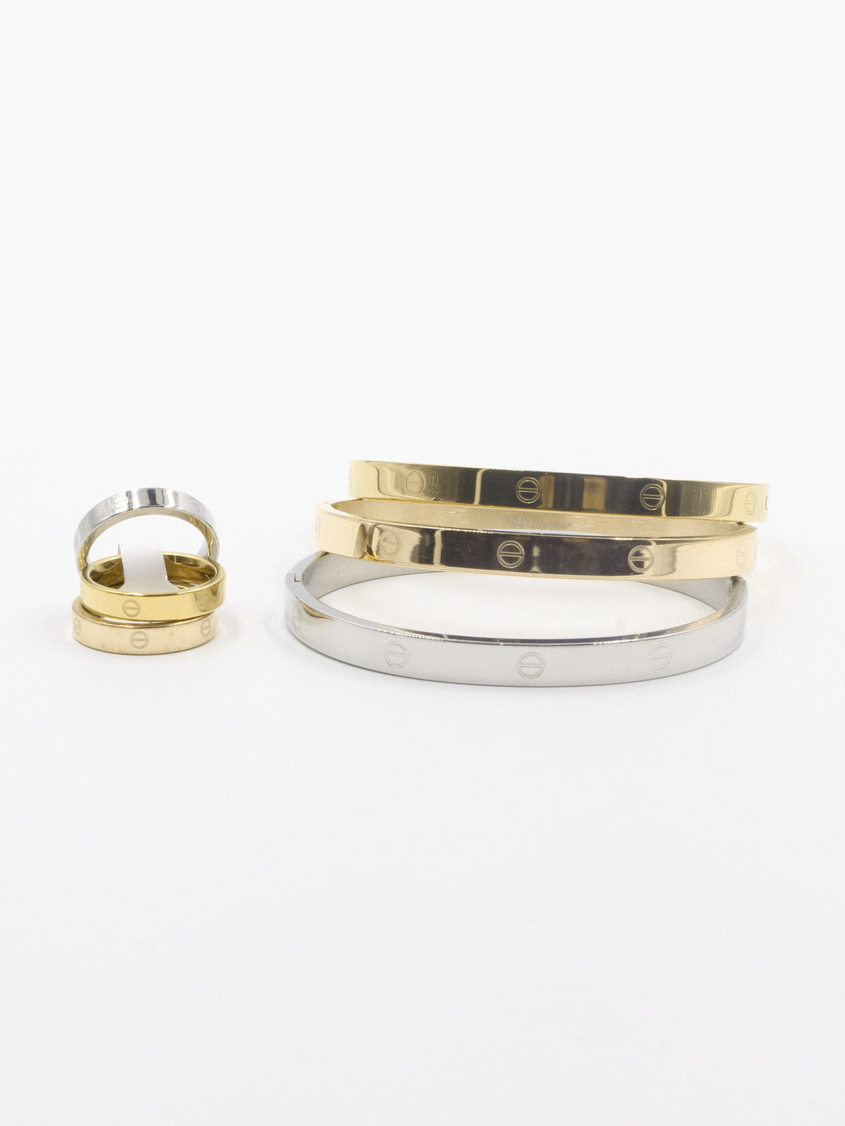 اساور كارتير نسائية مع خواتم 4 اسواره CARTIER