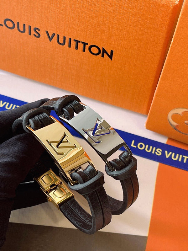 اسوارة ال في جلد رجالي اسواره louis vuitton