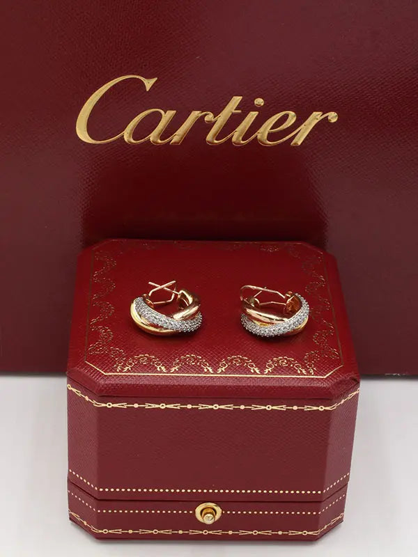 حلق كارتير لوقو ماستر زركون متشابك حلق CARTIER