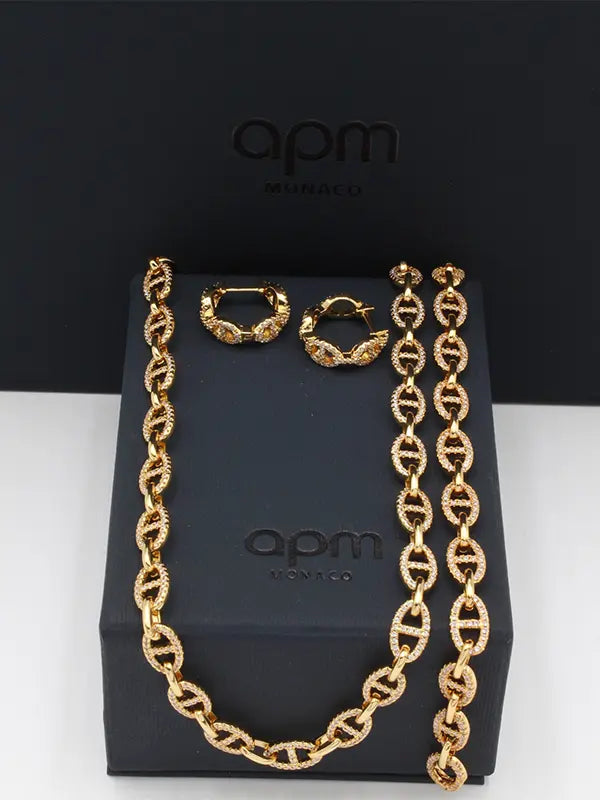 طقم apm زركون فضي لوقو اطقم APM