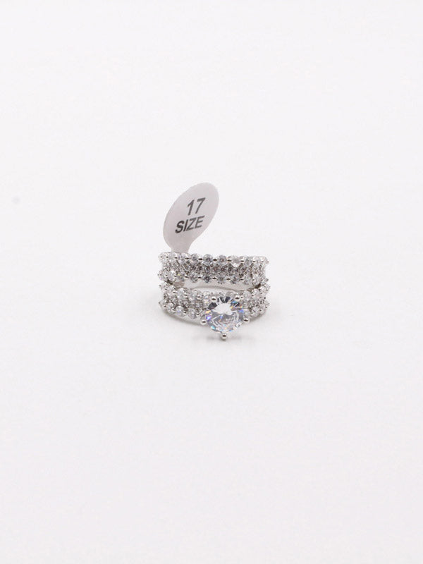 خاتم توينز دبل لاينز زركون خواتم jewel فضي 6