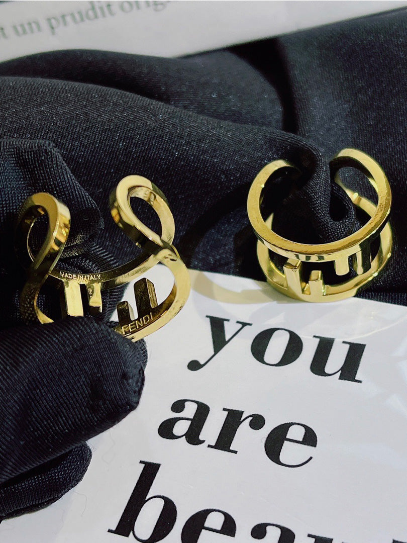 خاتم فندي عريض F خواتم fendi