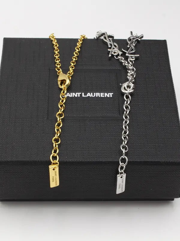 سلسال ايف سان لوران عقد لوقو سلسال ysl