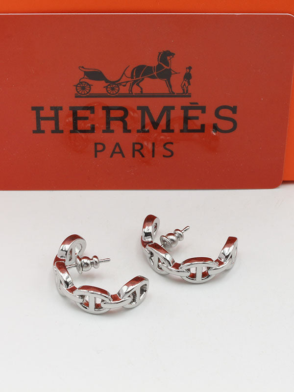 حلق هيرمز الترند حلق HERMES فضي