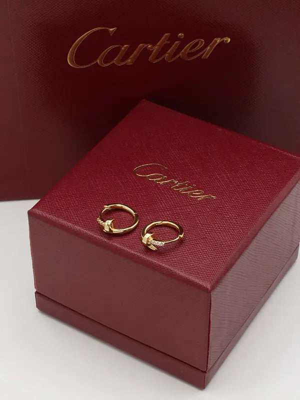 حلق كارتير زركون كبس صغير لوقو حلق CARTIER