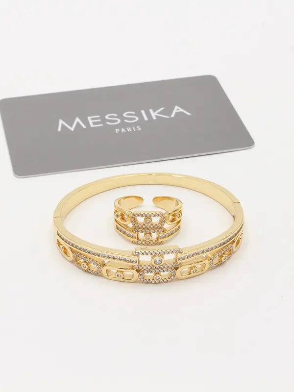 اسواره وخاتم ميسيكا زركون 786 اسواره messika ذهبي