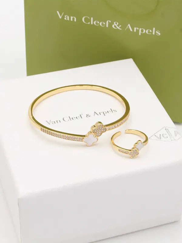 اساور وخاتم فان كليف وايت شيل زركون 793 اسواره van cleef