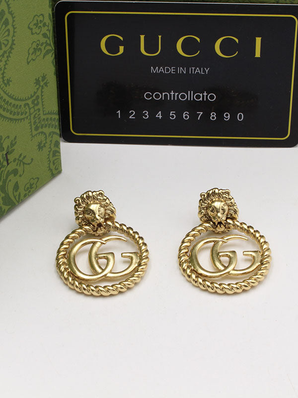 حلق قوتشي انتيك مدور كبير حلق gucci