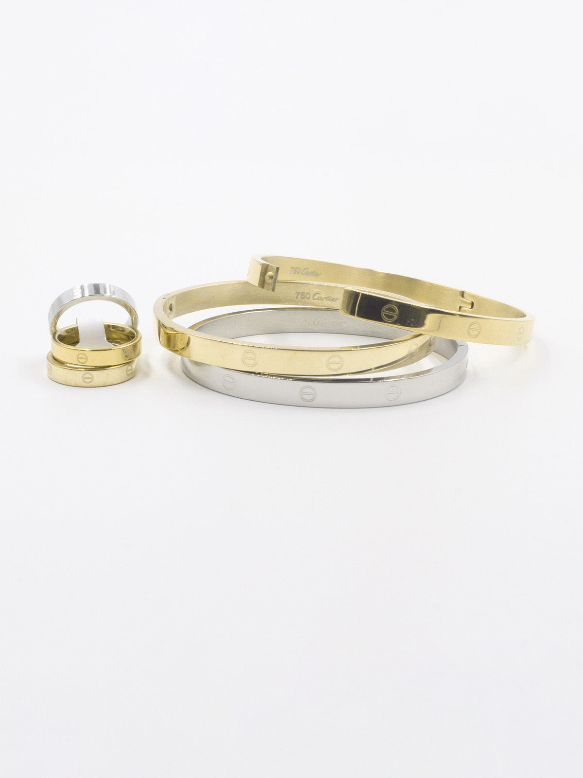 اساور كارتير نسائية مع خواتم 4 اسواره CARTIER