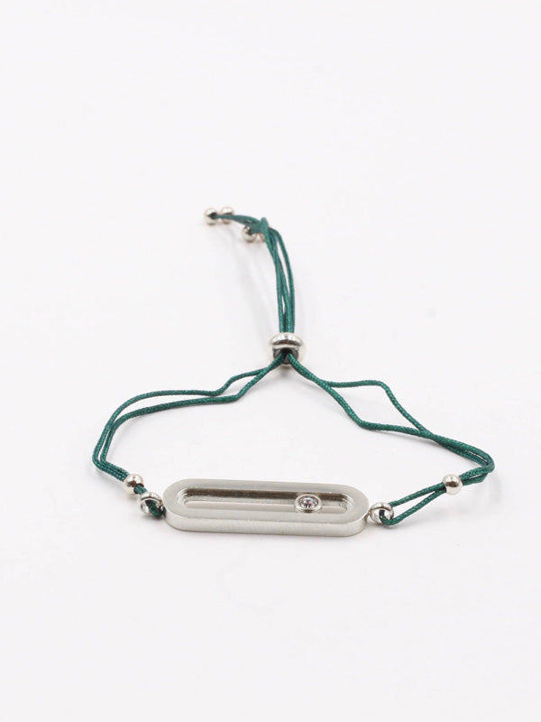 اساور ميسيكا خيط messika اخضر فضي