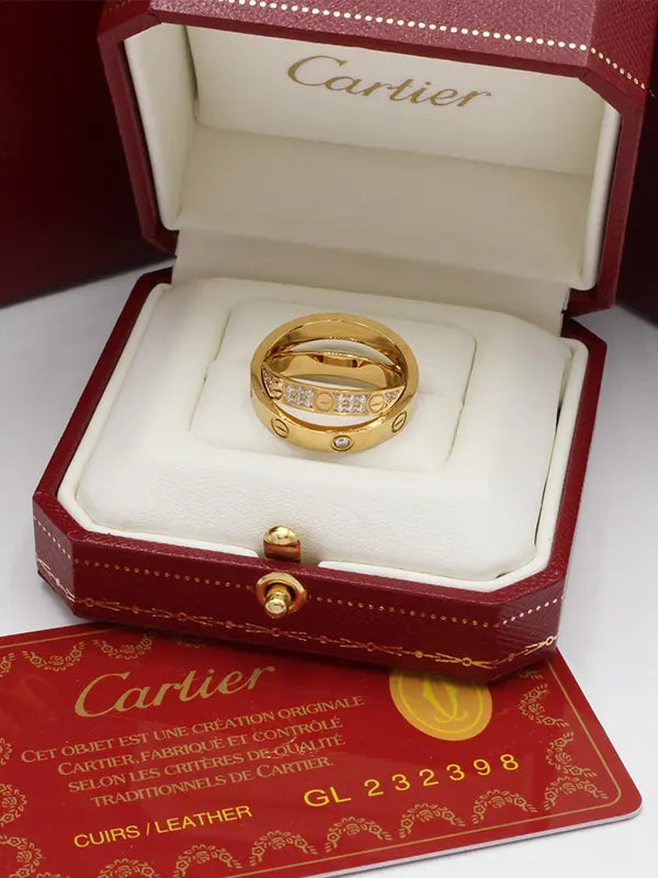 خاتم كارتير دبل لوقو الجديد زركون لوقو خواتم CARTIER ذهبي 6