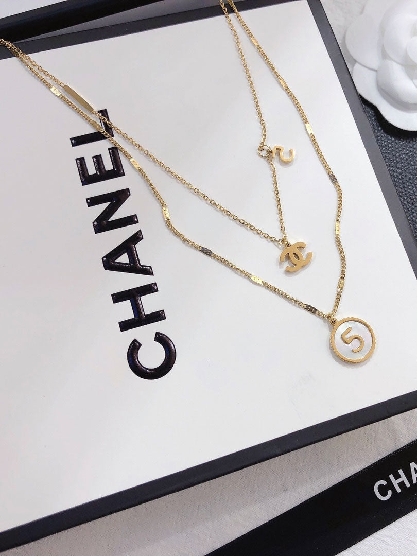 سلسال شانيل دبل لاينز سلسال chanel ذهبي