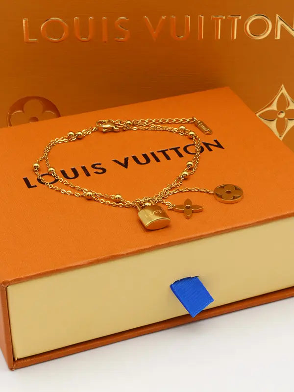خلحال لويس فيتون بنتدنت ذهبي خلخال louis vuitton ذهبي