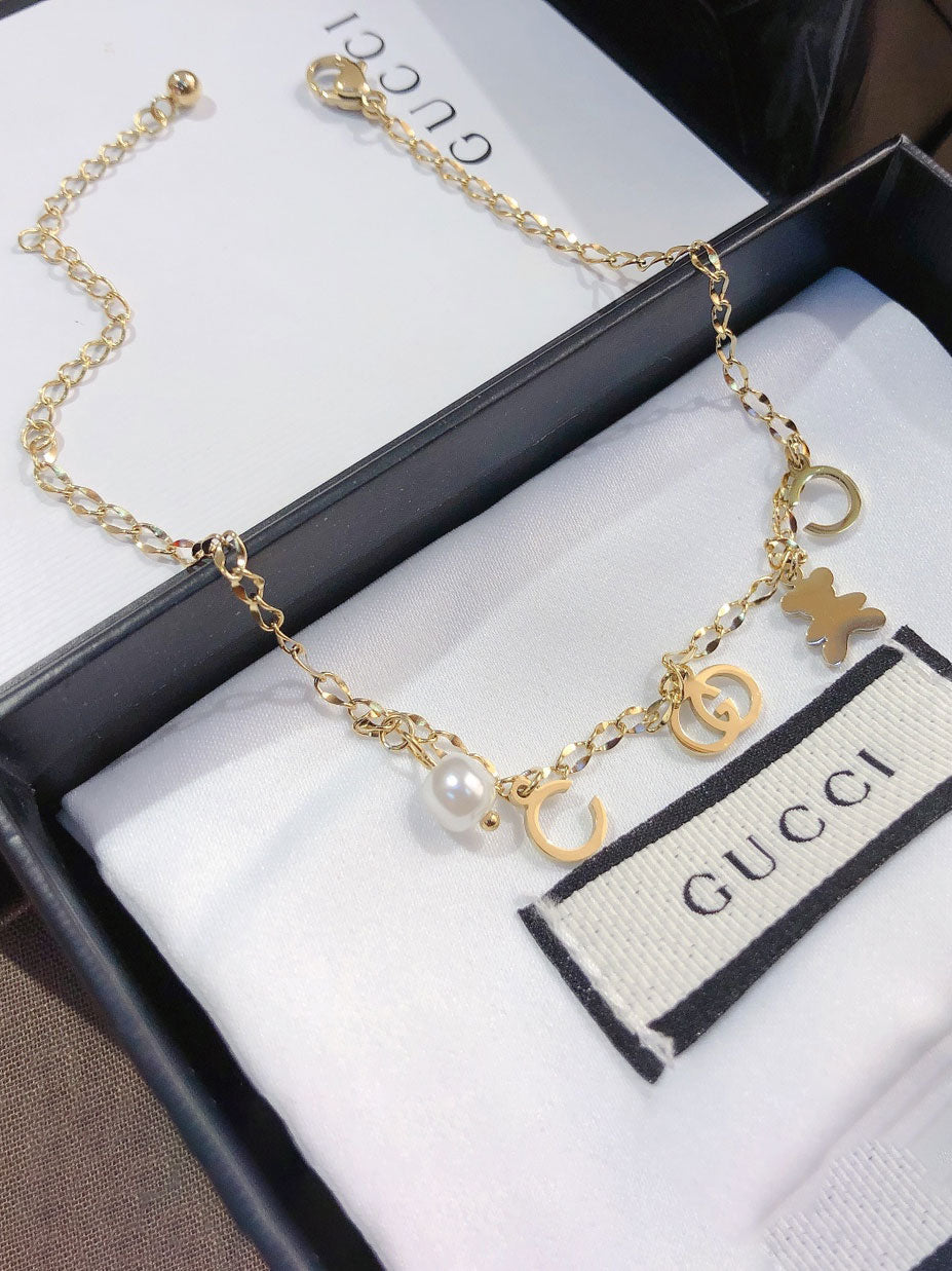 خلخال قوتشي ذهبي لولو خلاخل gucci