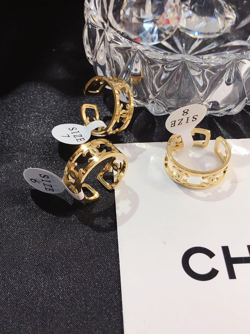 خاتم شانيل دبله خواتم chanel ذهبي