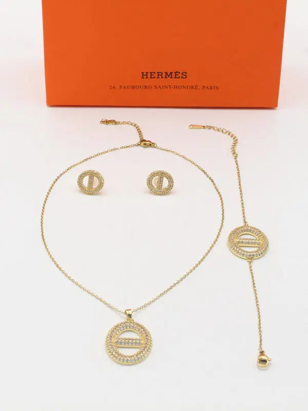 طقم هيرمز زركون كبير 3 قطع اطقم HERMES