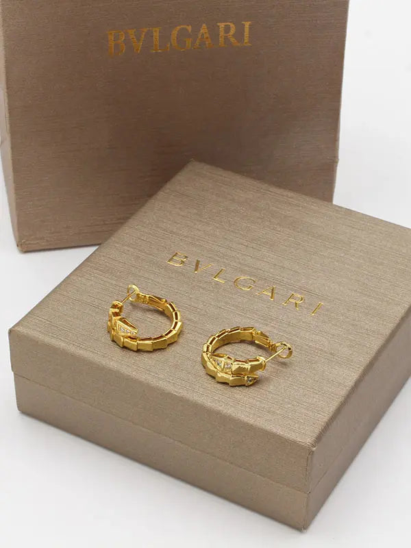 حلق بولغاري الجديد سنيك هاف ستون حلق bvlgari