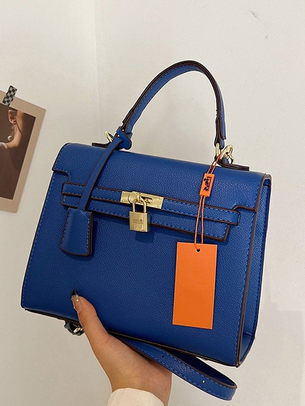 حقيبة نسائية انيقة اسود بحزام قفل شنط وحقائب شنط ازرق