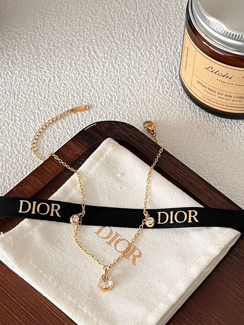خلخال ديور ذهبي زركون خلاخل dior