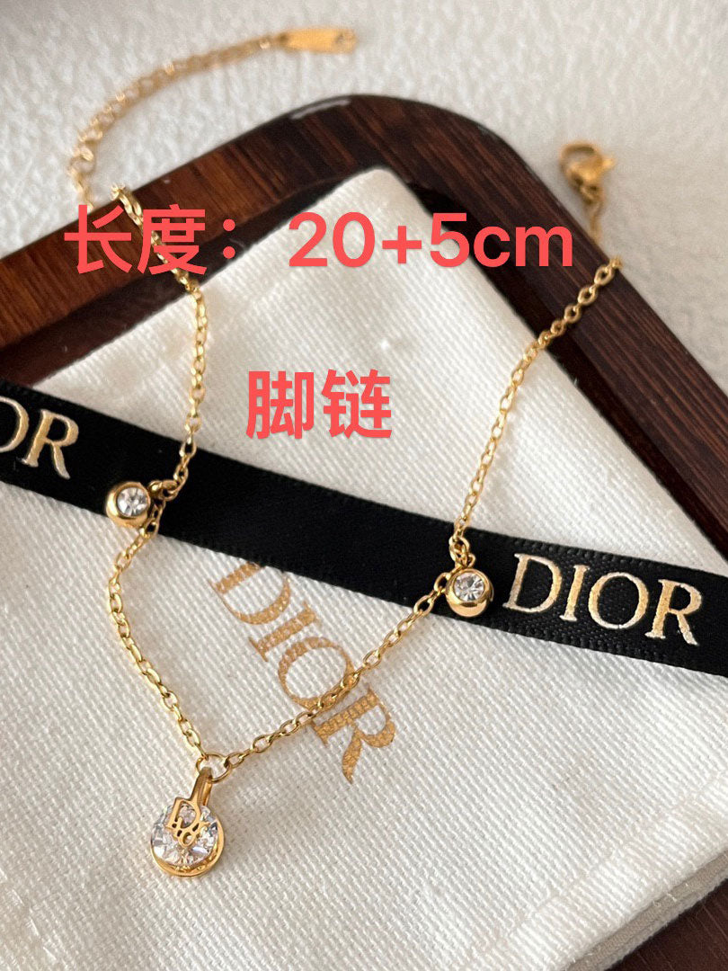 خلخال ديور ذهبي زركون خلاخل dior
