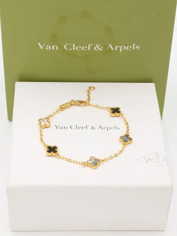 اساور فان كليف لوقو صغير اسواره van cleef رمادي ذهبي