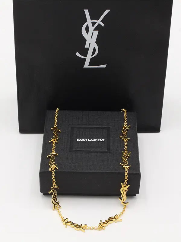 سلسال ايف سان لوران عقد لوقو سلسال ysl