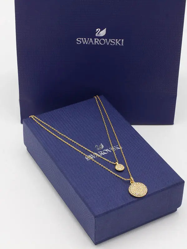 سلسال سواروفسكي ستون دبل لاينز لوقو سلسال Swarovski